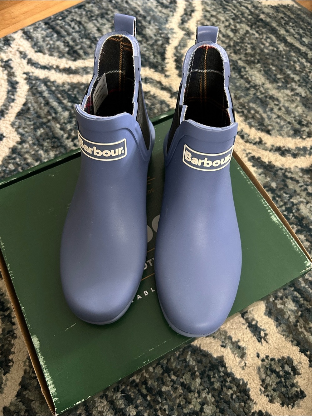 NWB Barbour Wilton Bellflower Blue Rain Boots